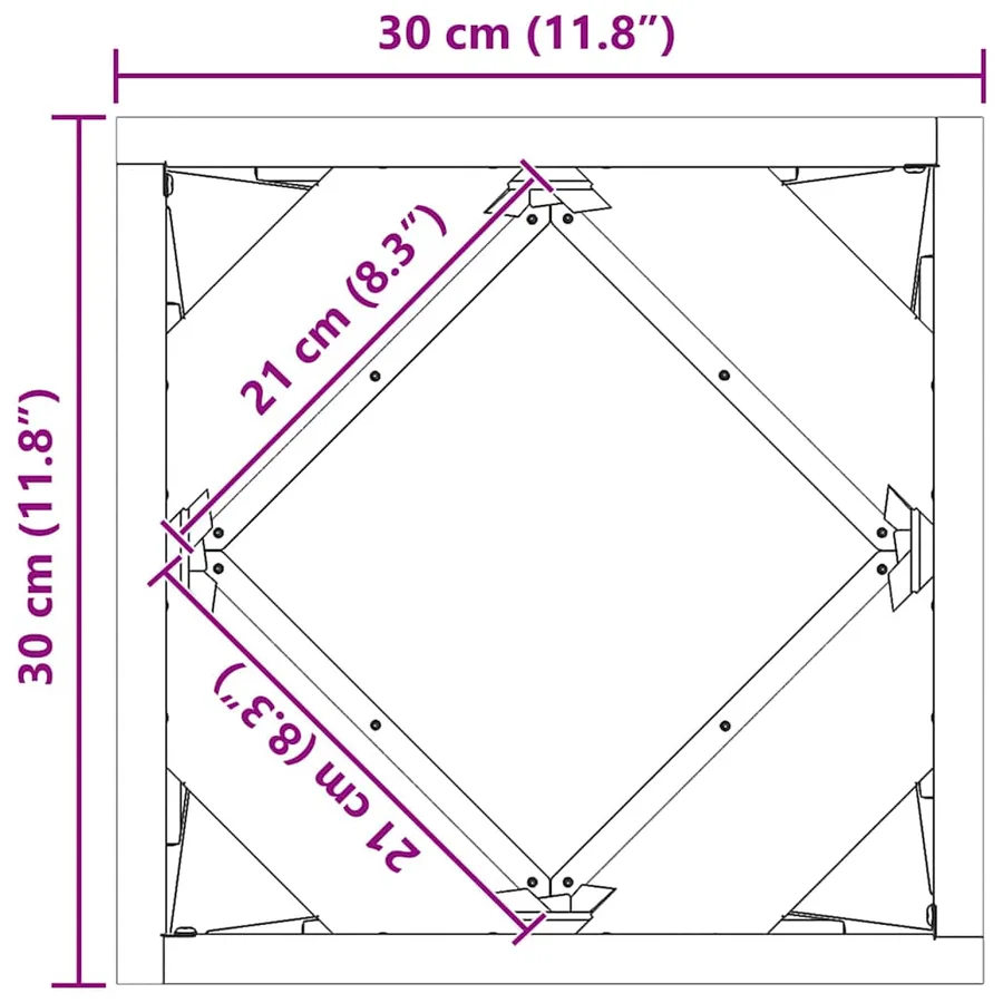 Jardinière 2 pc Blanc 30 x 30 x 30 cm Acier - 12