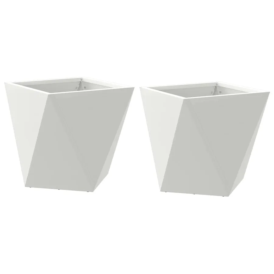 Jardinière 2 pc Blanc 30 x 30 x 30 cm Acier - 2