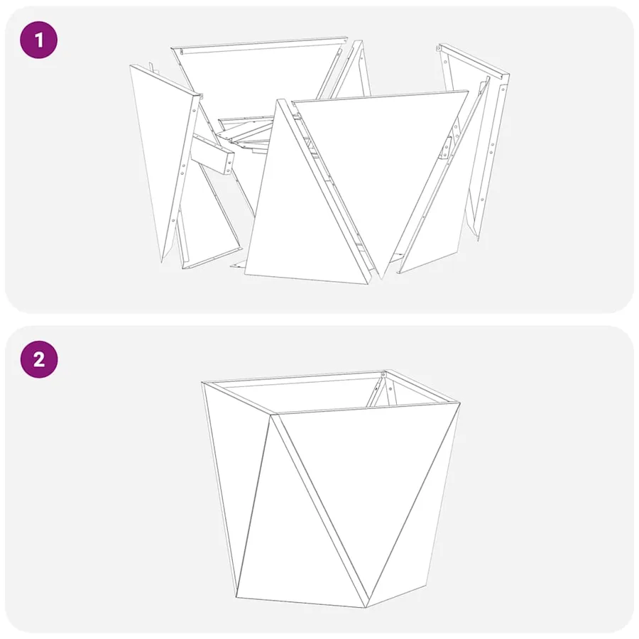 Jardinière 2 pc Blanc 30 x 30 x 30 cm Acier - 9