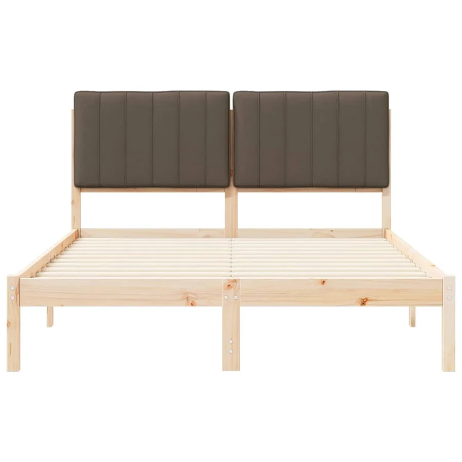 Cadre de lit avec tête de lit rembourrée Taupe 140 x 200 cm - 5