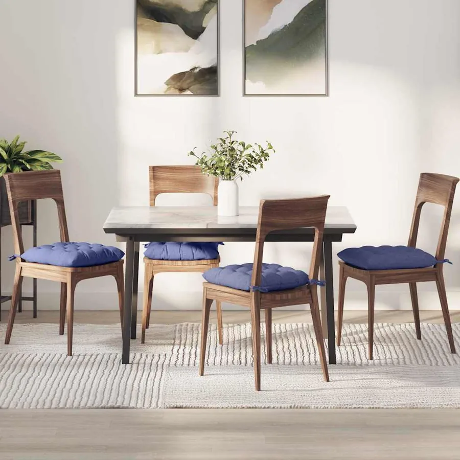 Coussins de siège 4 pcs Bleu denim 40 x 40 x 6 cm tissu