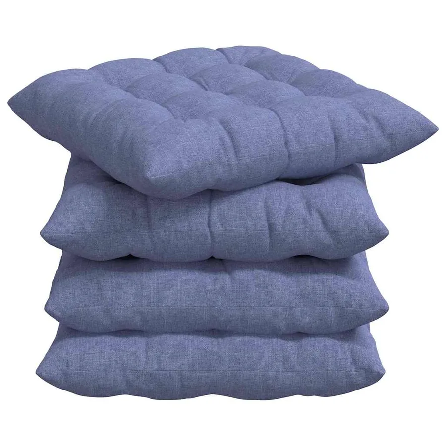 Coussins de siège 4 pcs Bleu denim 40 x 40 x 6 cm tissu - 2