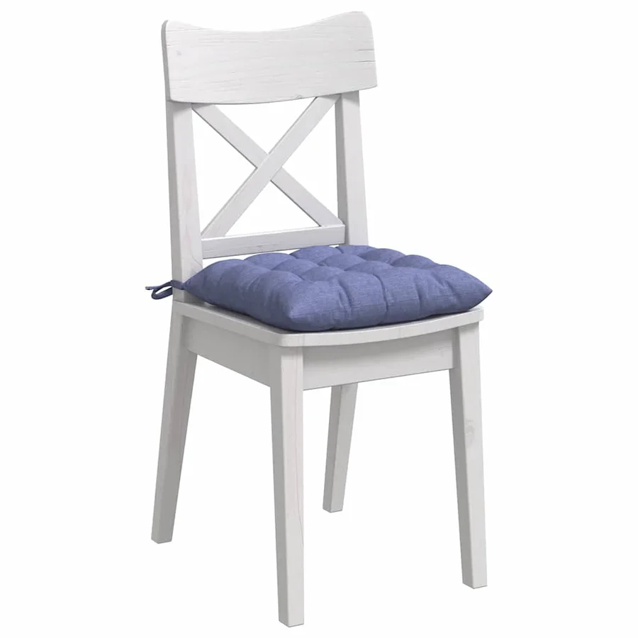 Coussins de siège 4 pcs Bleu denim 40 x 40 x 6 cm tissu - 3