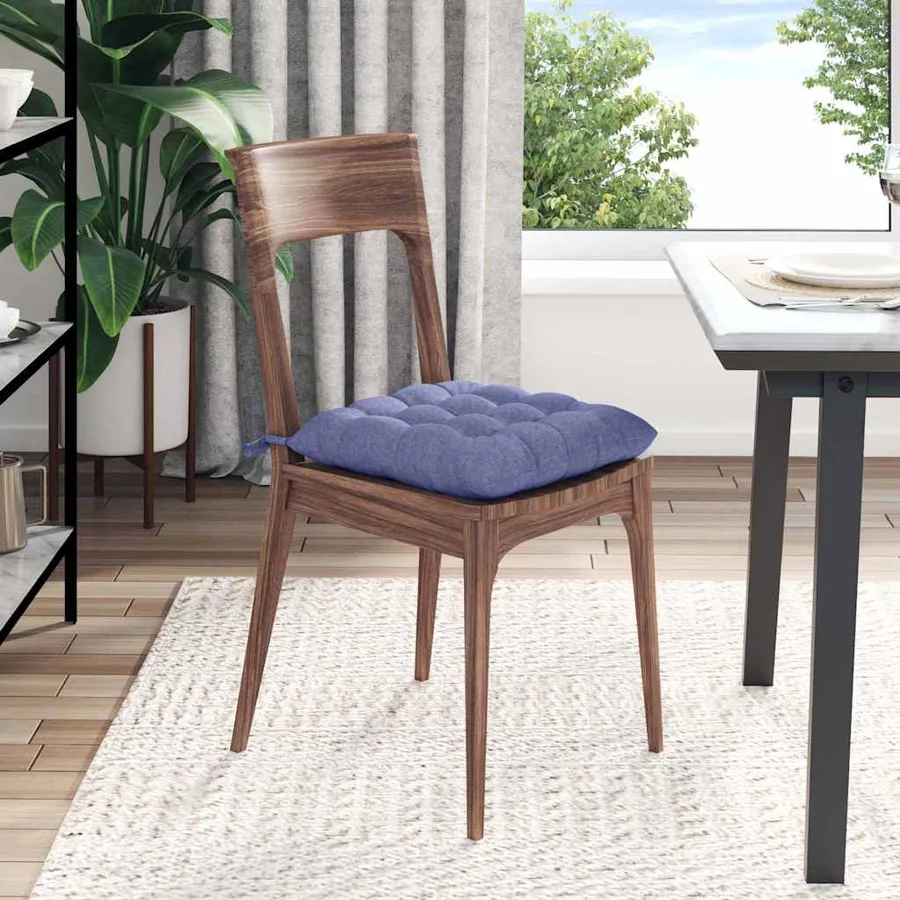 Coussins de siège 4 pcs Bleu denim 40 x 40 x 6 cm tissu - 4