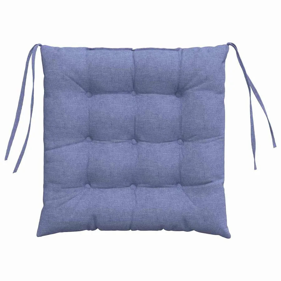 Coussins de siège 4 pcs Bleu denim 40 x 40 x 6 cm tissu - 7