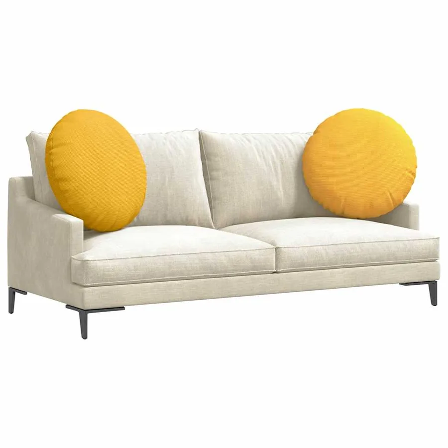 Coussins de siège 2 pcs Jaune clair Ø60 x 21 cm - 3