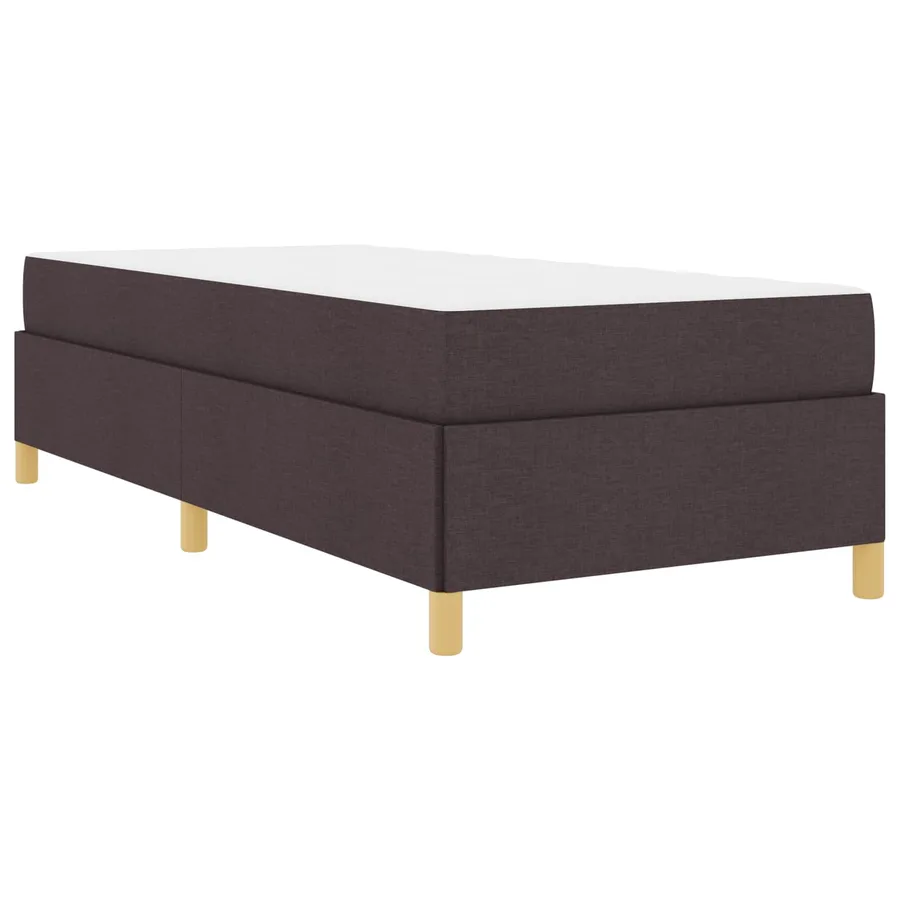 Cadre de lit avec matelas Marron foncé 90 x 190 cm tissu - 4