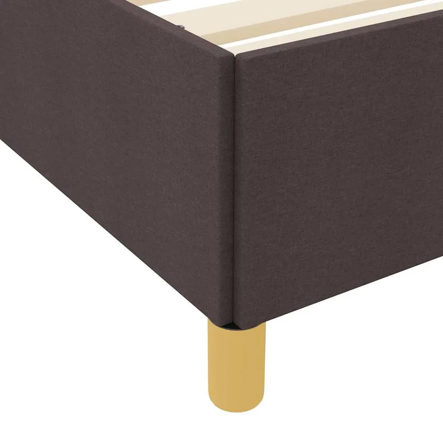 Cadre de lit avec matelas Marron foncé 90 x 190 cm tissu - 8