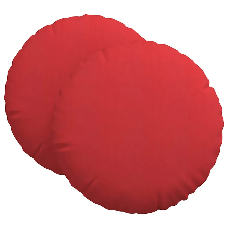 Coussins de siège 2 pcs Rouge Ø80 x 29 cm tissu - 2