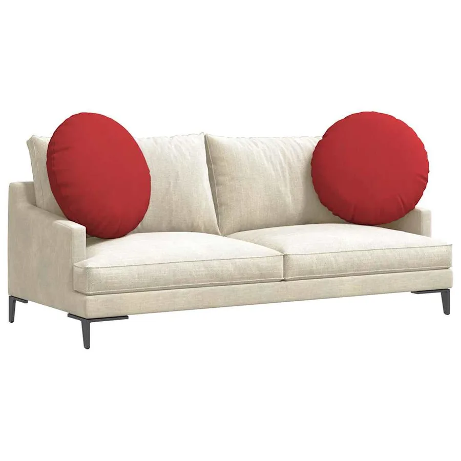 Coussins de siège 2 pcs Rouge Ø80 x 29 cm tissu - 3