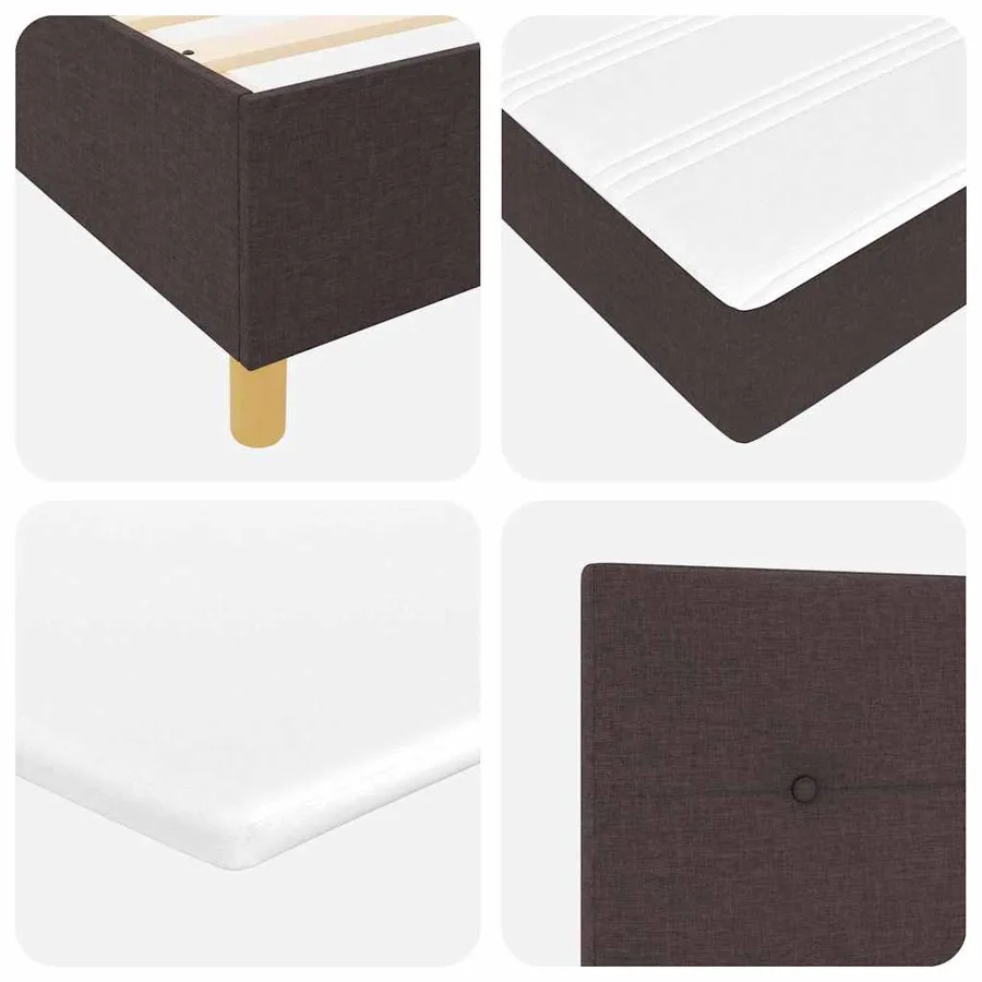 Lit à ressort LED Marron foncé 90 x 190 cm tissu - 11