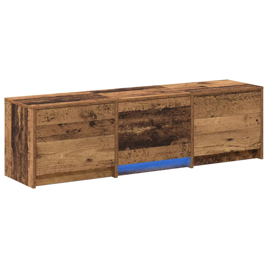 Meuble TV avec LED avec bandes LED Bois ancien 140 x 34 x 40 cm - 2