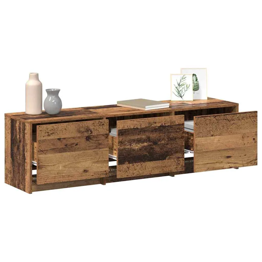 Meuble TV avec LED avec bandes LED Bois ancien 140 x 34 x 40 cm - 3