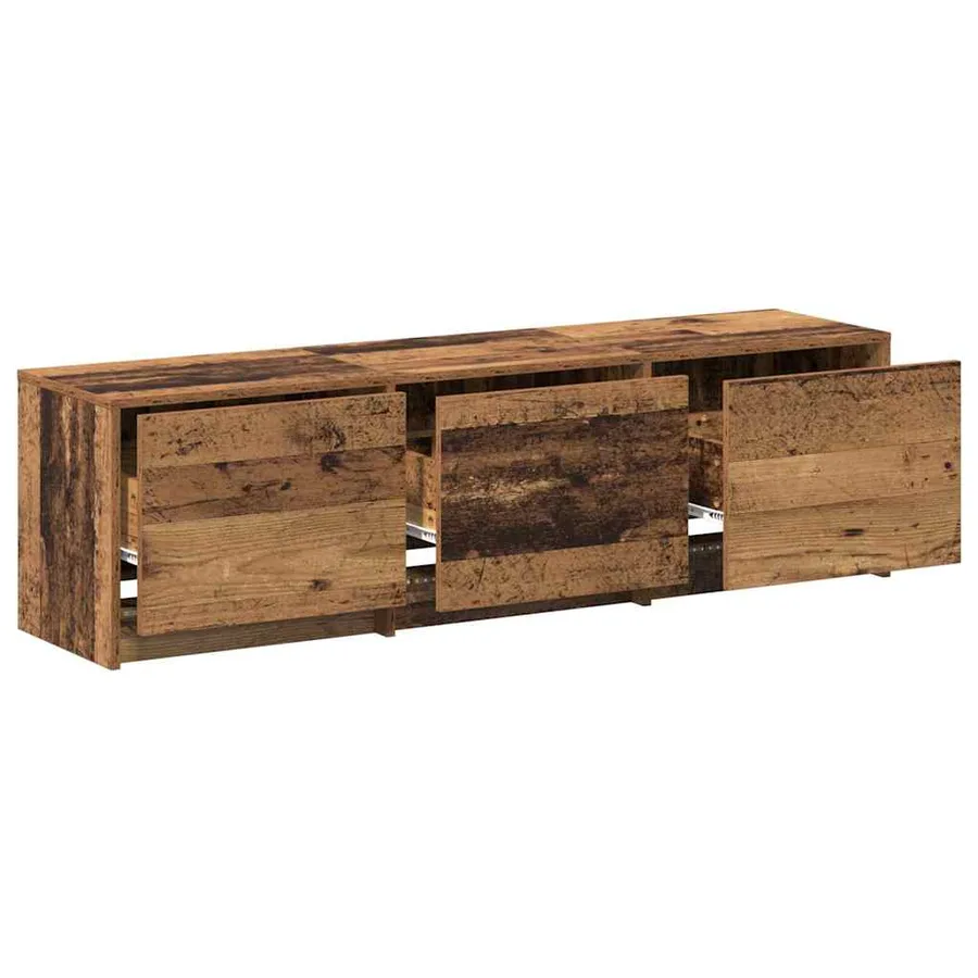 Meuble TV avec LED avec bandes LED Bois ancien 140 x 34 x 40 cm - 6