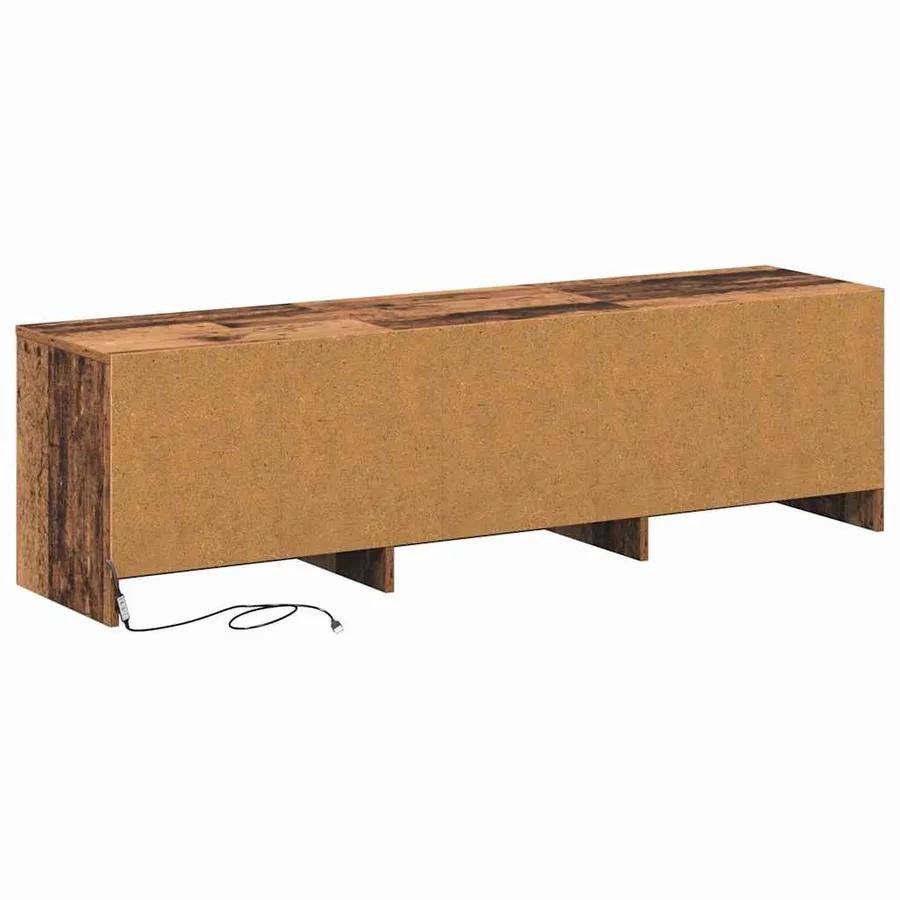 Meuble TV avec LED avec bandes LED Bois ancien 140 x 34 x 40 cm - 9