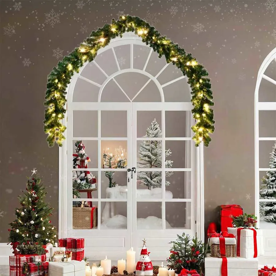 Guirlande de Noël avec 600 LED 2 pcs Vert PVC