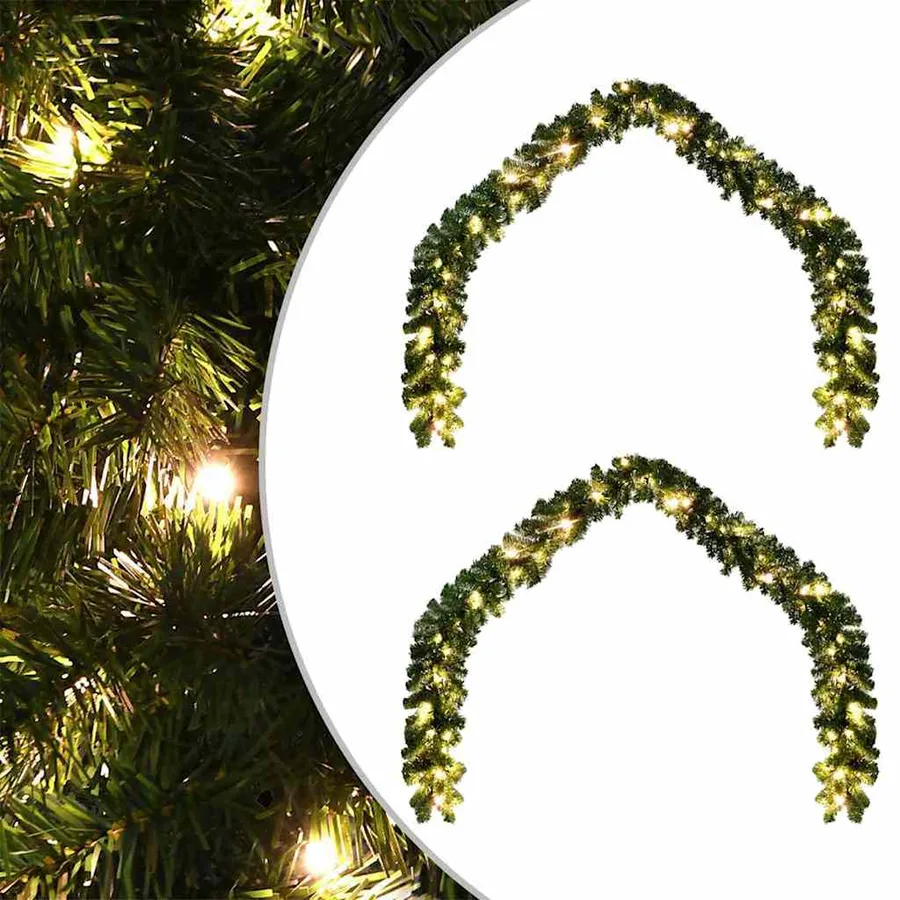 Guirlande de Noël avec 600 LED 2 pcs Vert PVC - 2