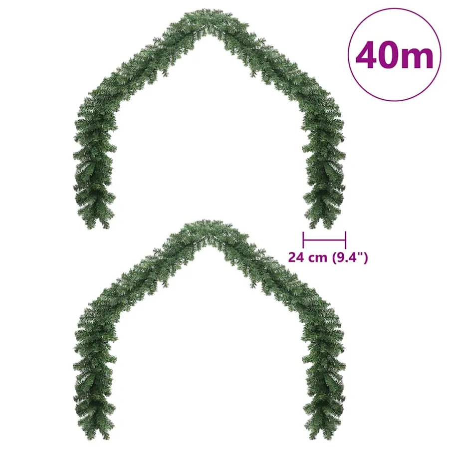 Guirlande de Noël avec 600 LED 2 pcs Vert PVC - 8