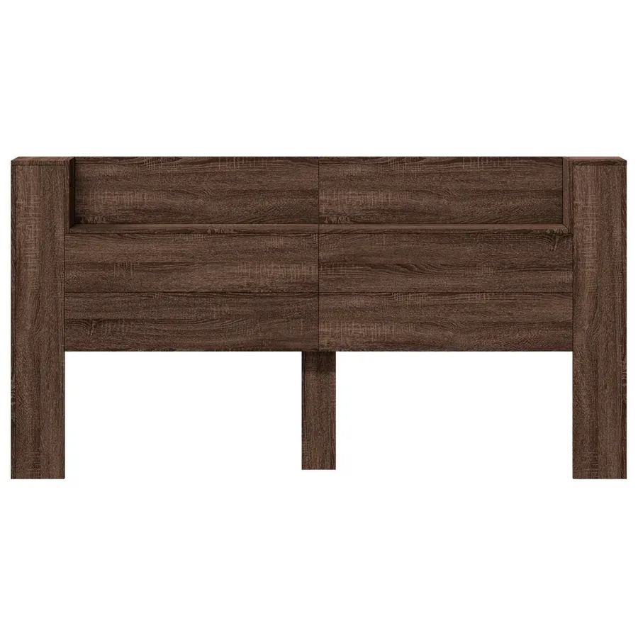 Tête de lit de rangement avec LED Chêne brun Bois d'ingénierie - 5