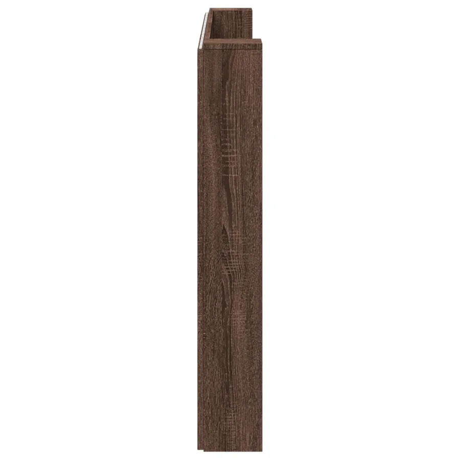 Tête de lit de rangement avec LED Chêne brun Bois d'ingénierie - 6