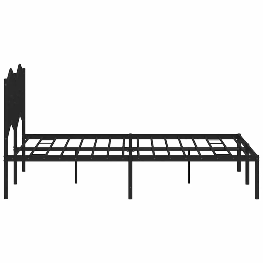 Cadre de lit métal sans matelas avec tête de lit noir 135x190cm - 7