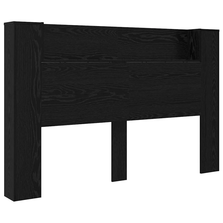 Tête de lit de rangement avec LED Chêne noir Bois d'ingénierie - 2