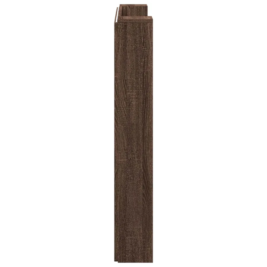 Tête de lit de rangement avec LED Chêne brun Bois d'ingénierie - 6
