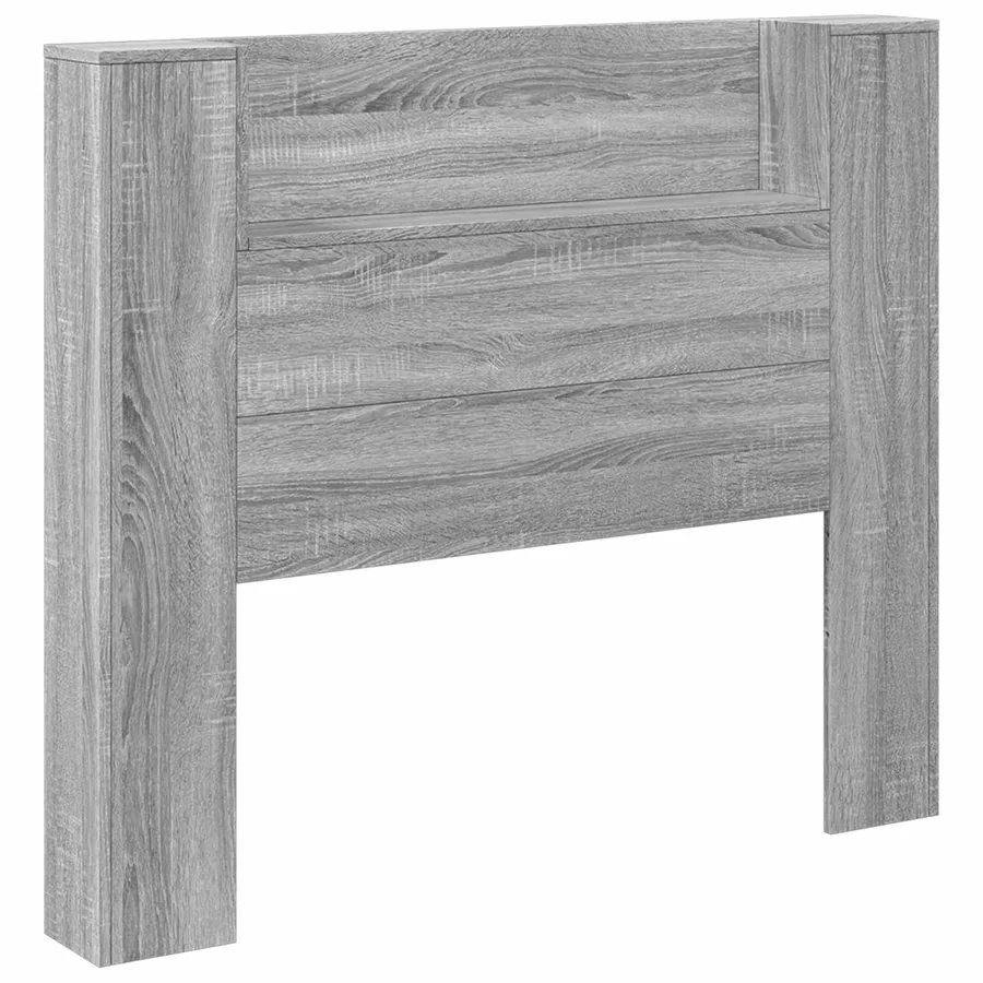 Tête de lit de rangement avec LED Sonoma gris Bois d'ingénierie - 2