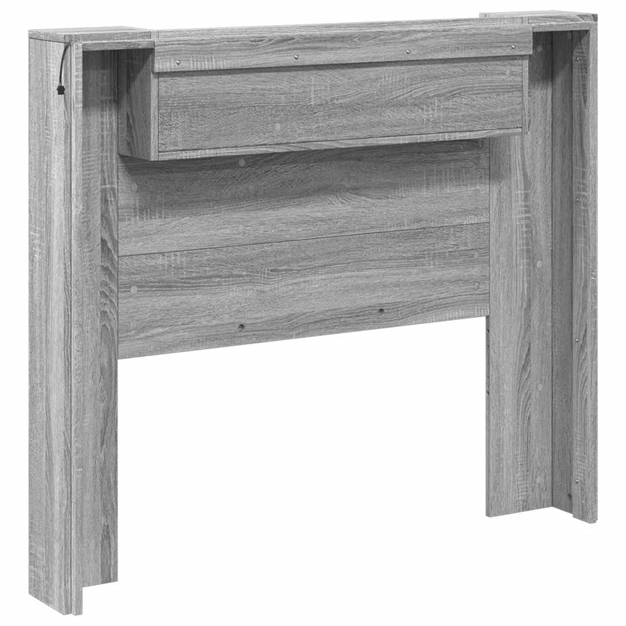 Tête de lit de rangement avec LED Sonoma gris Bois d'ingénierie - 7