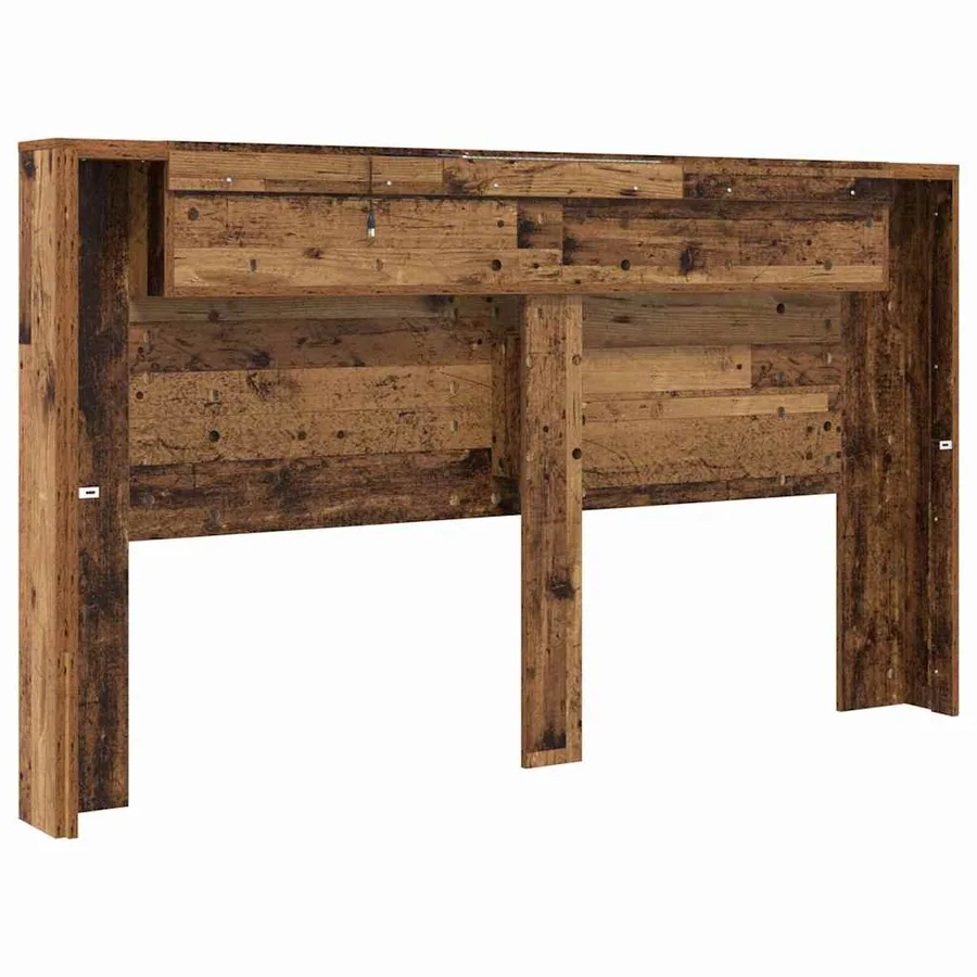 Tête de lit de rangement avec LED Bois ancien Bois d'ingénierie - 7