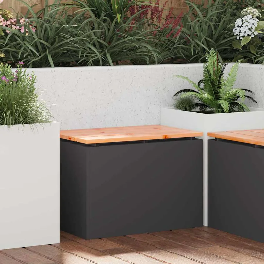Banc de jardin Noir 60 x 40 x 43 cm