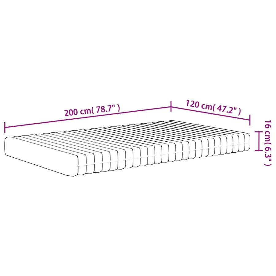 Matelas en mousse moyennement doux 120x200 cm - 9