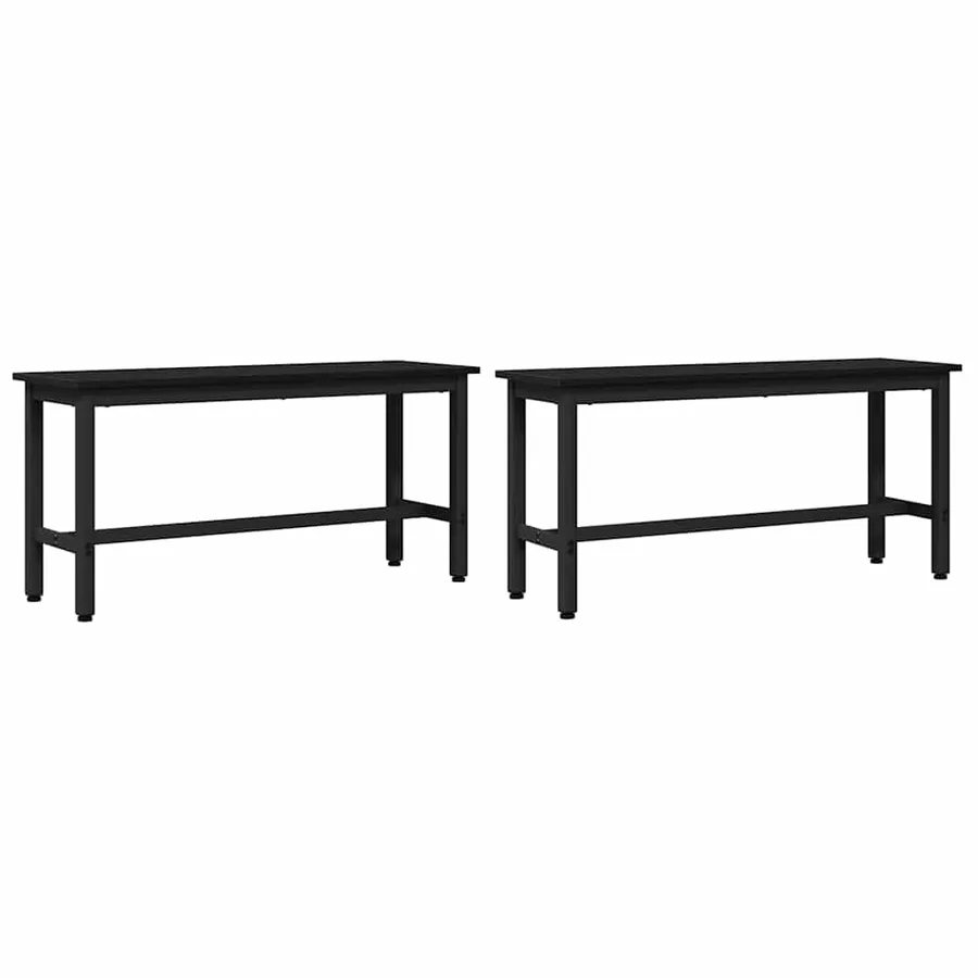 Banc de salle à manger 2 pcs Chêne noir 100 x 32,5 x 48,5 cm - 2