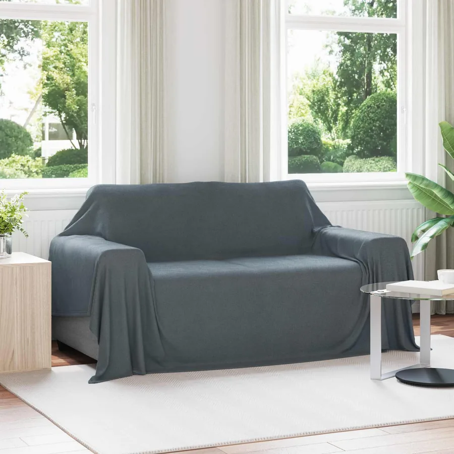 Couvertures à jeter 6 pcs Gris foncé 280 x 210 cm Toison