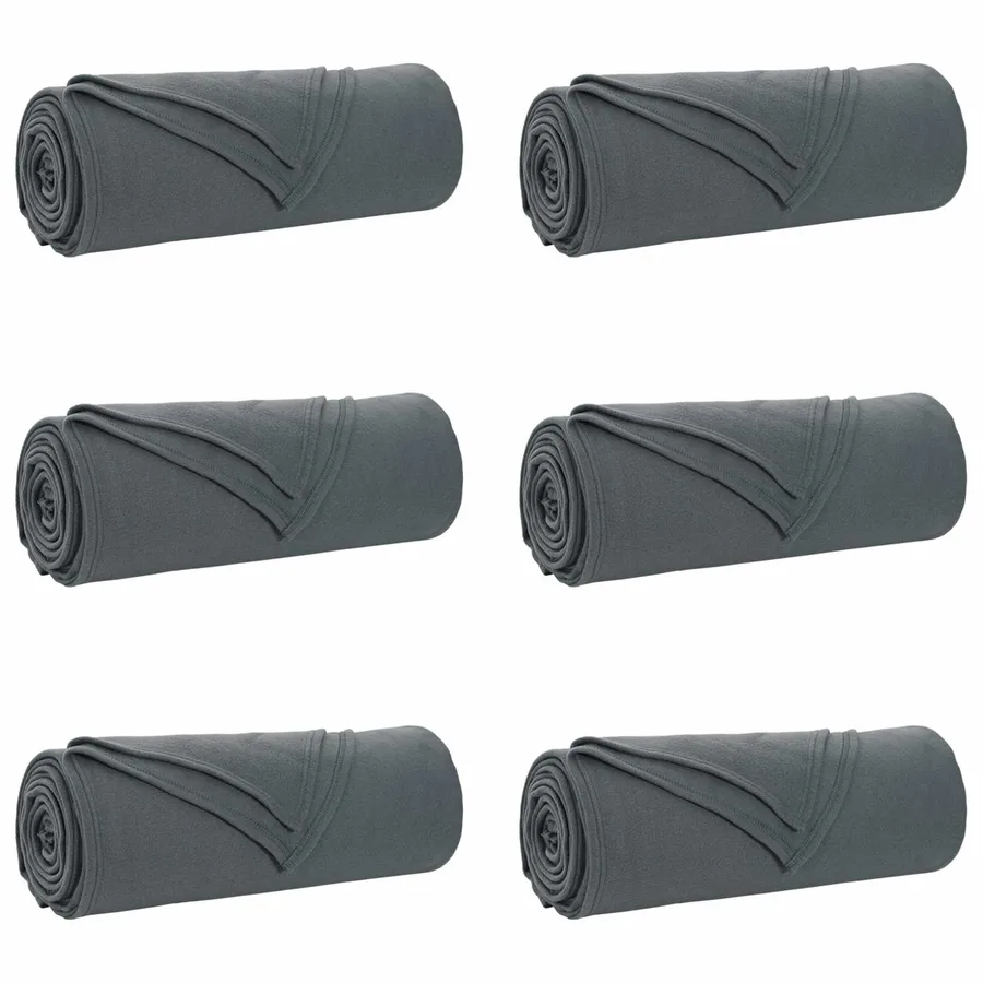 Couvertures à jeter 6 pcs Gris foncé 280 x 210 cm Toison - 2