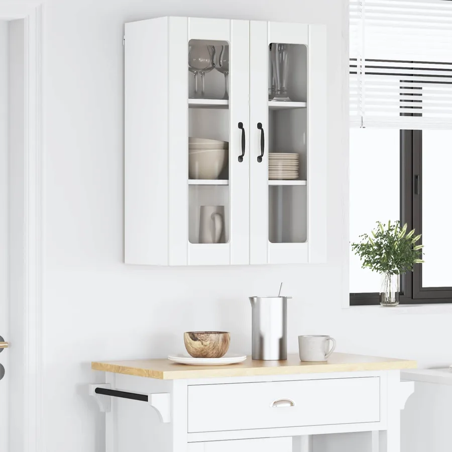 Cabinet en verre mural LUCCA Blanc 60 x 31 x 80 cm - 4