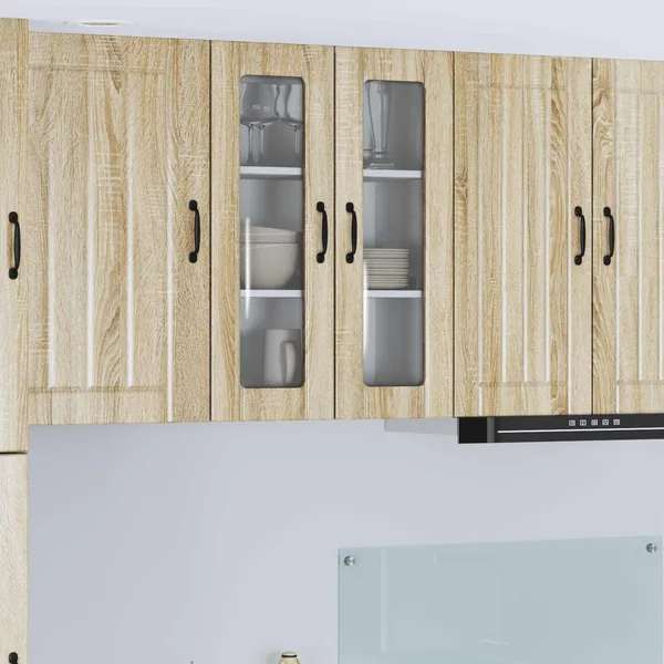 Cabinet en verre mural LUCCA Chêne Sonoma 60 x 31 x 80 cm