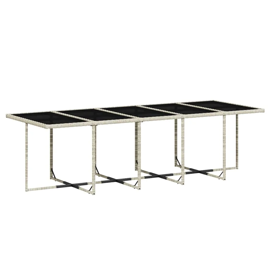 Ensemble à manger de jardin et coussins 15 pcs gris clair rotin - 3