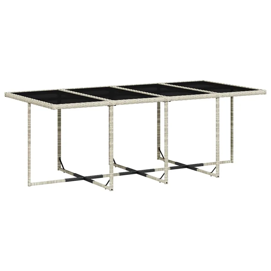 Ensemble à manger de jardin et coussins 13 pcs gris clair rotin - 10