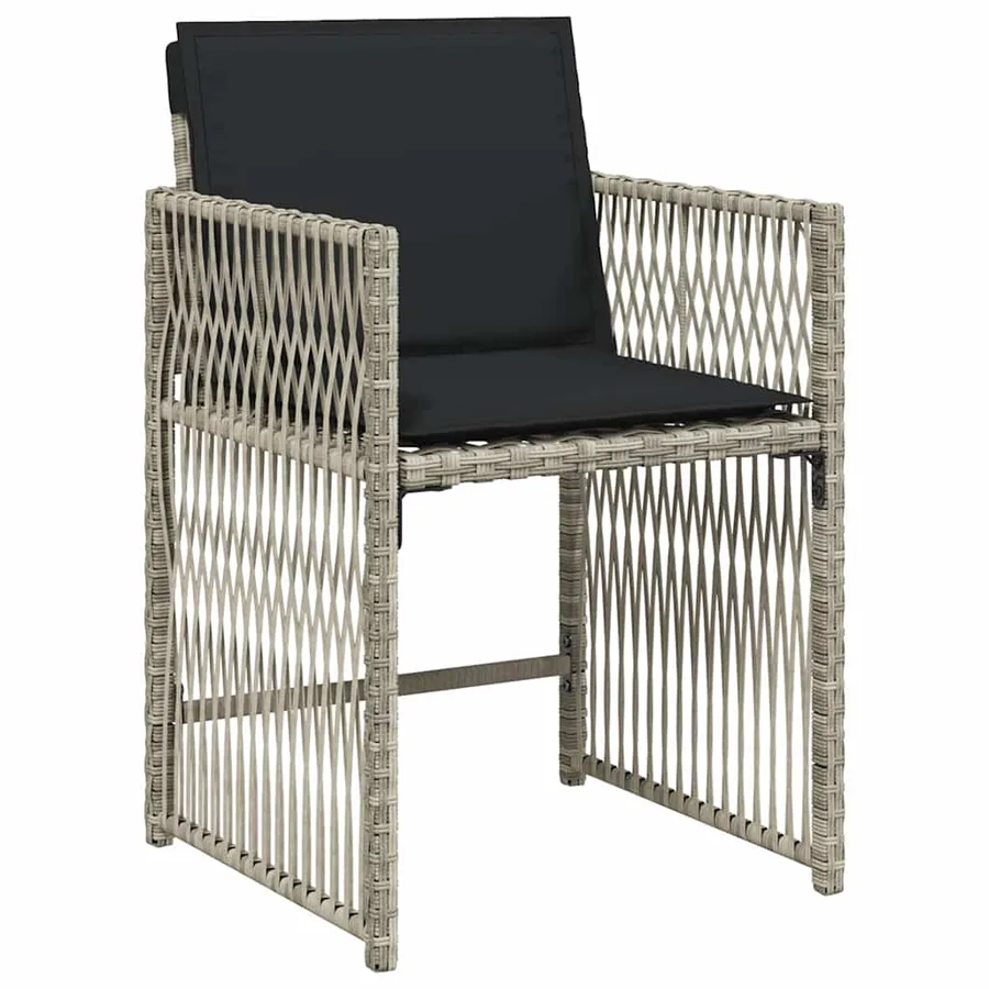 Ensemble à manger de jardin et coussins 13 pcs gris clair rotin - 11