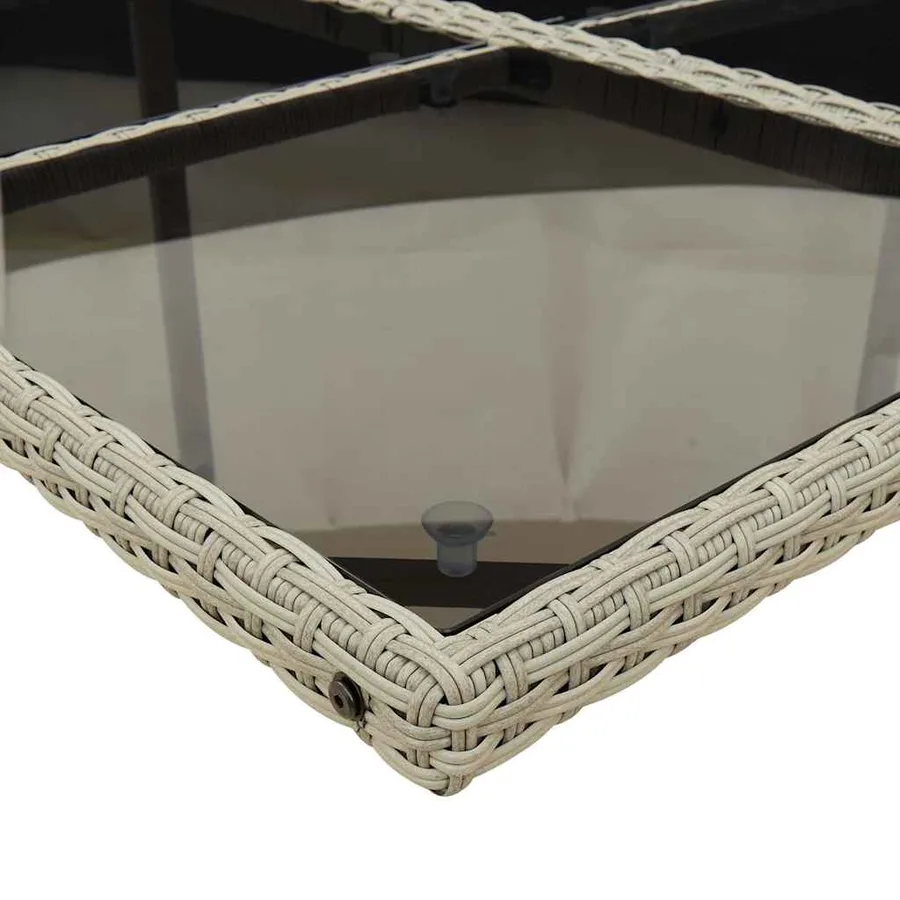 Ensemble à manger de jardin et coussins 13 pcs gris clair rotin - 15