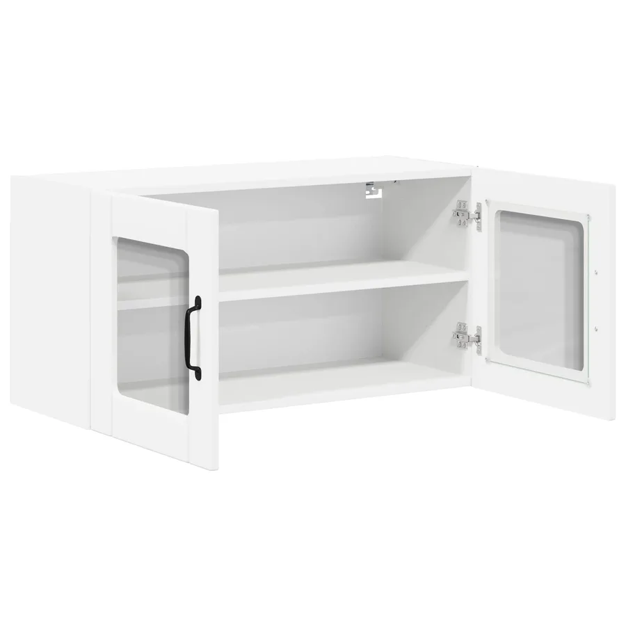 Cabinet en verre mural LUCCA Blanc 80 x 31 x 40 cm - 5