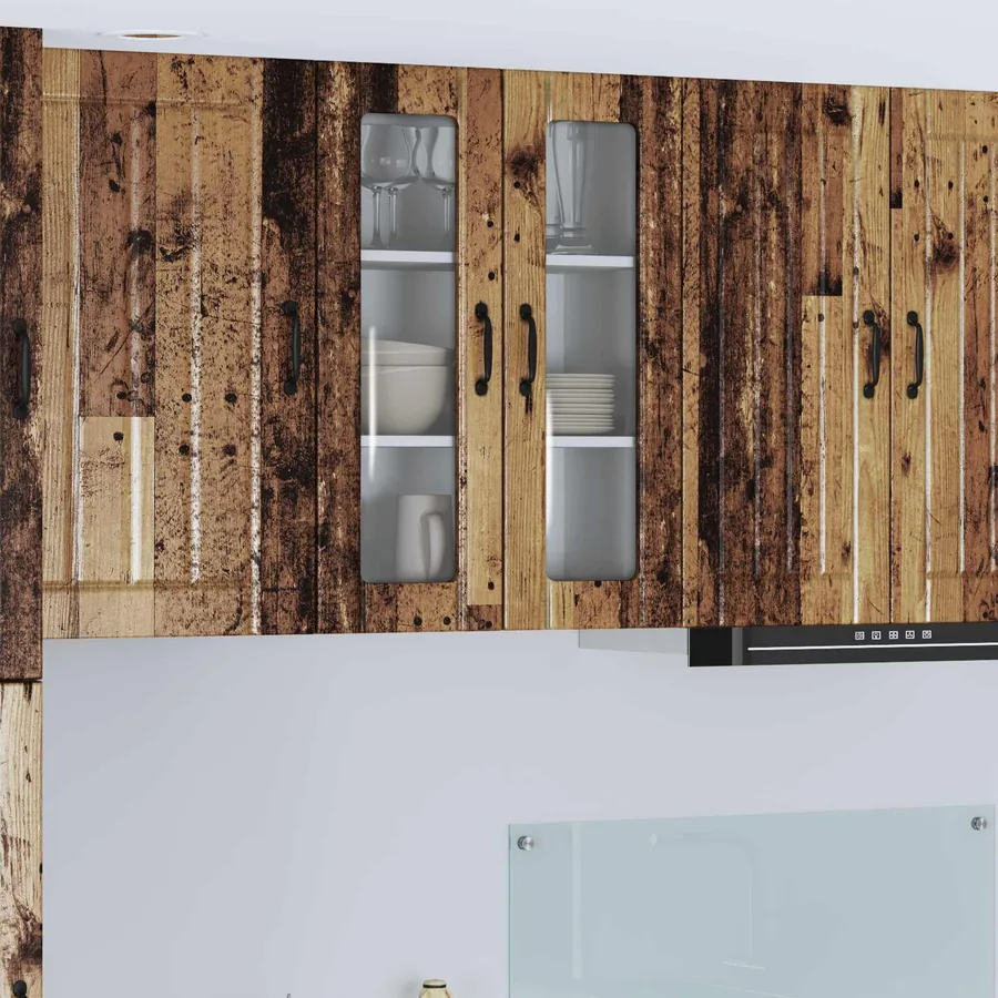Cabinet en verre mural LUCCA Bois ancien 60 x 31 x 80 cm