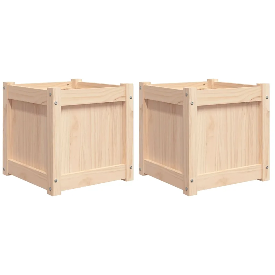 Jardinières 2 pcs bois de pin massif - 2