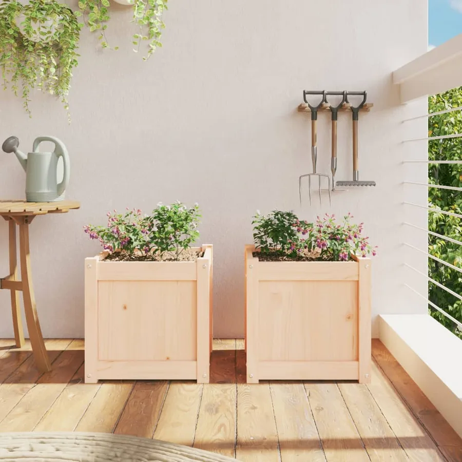 Jardinières 2 pcs bois de pin massif - 3