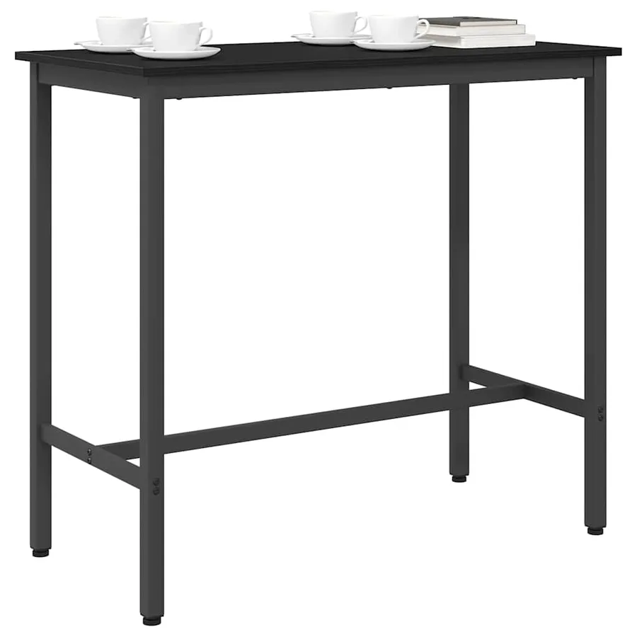 table Chêne noir 100 x 50 x 90,5 cm Bois d'ingénierie et acier - 3