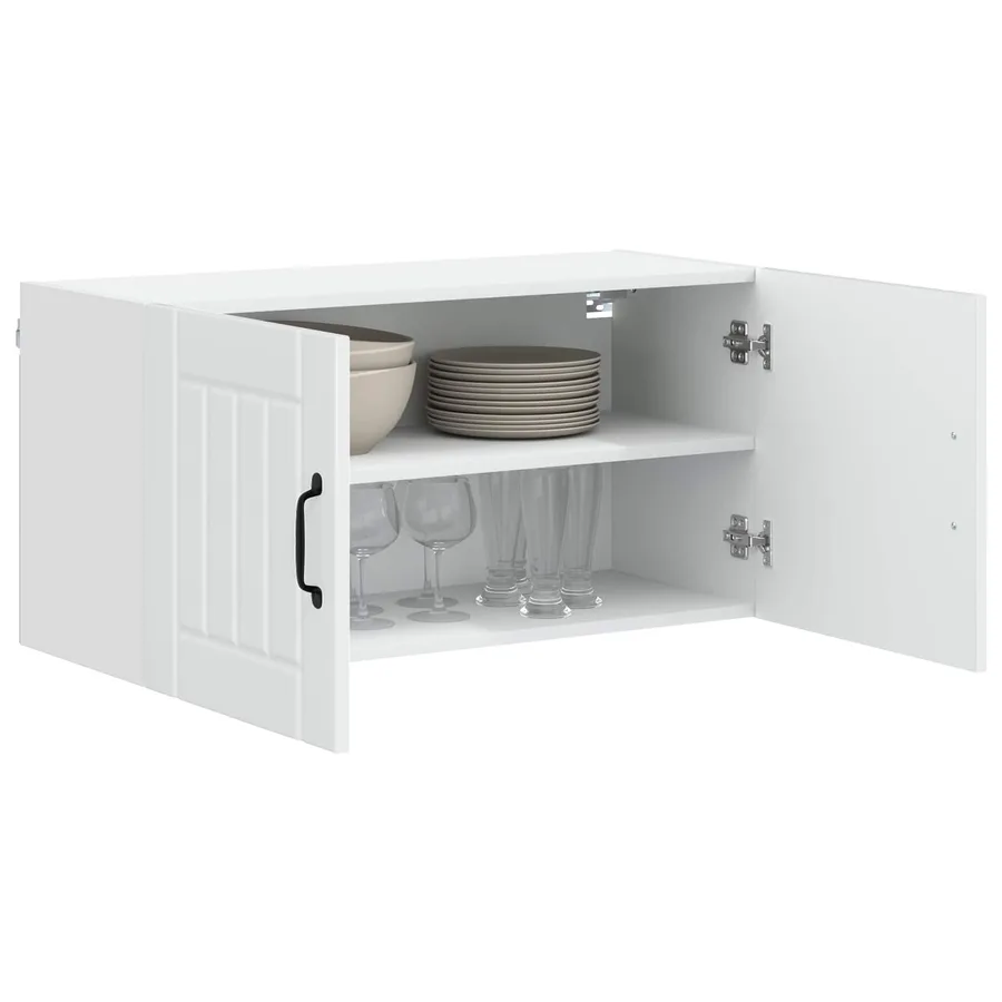 Meuble mural LUCCA Blanc brillant 80 x 31 x 40 cm - 3