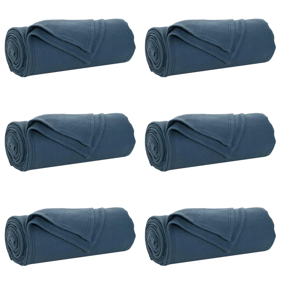 Couvertures à jeter 6 pcs Bleu marine 200 x 150 cm Toison - 2
