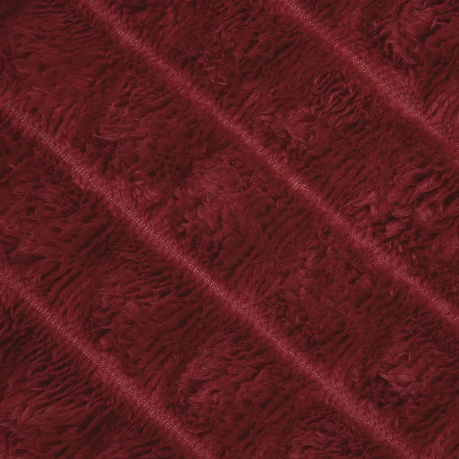Jeté Rouge Bordeaux 270 x 240 cm Toison - 7