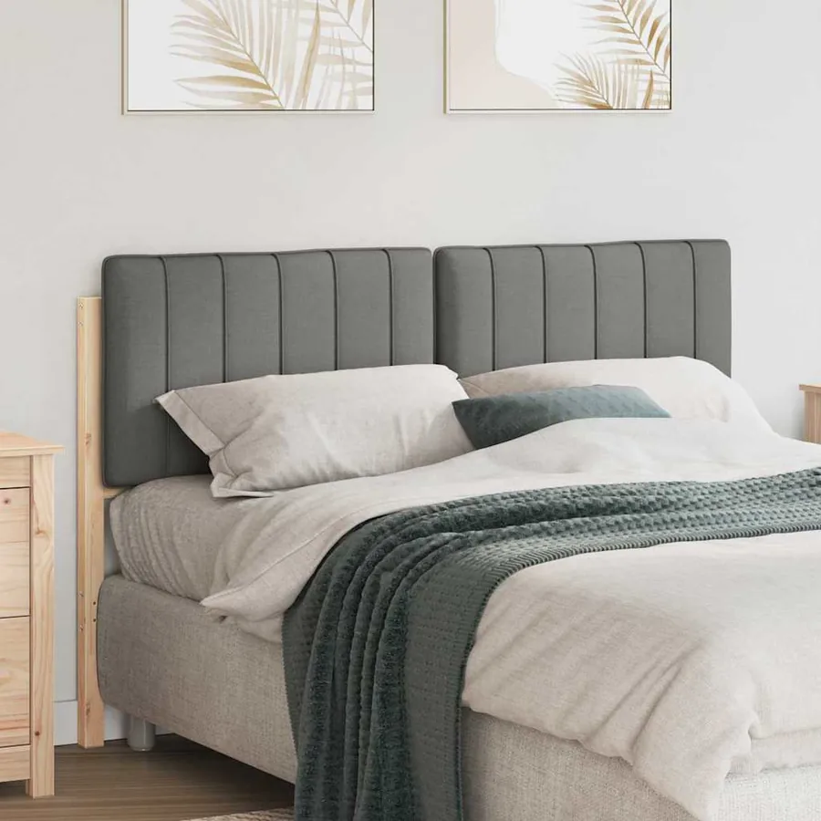 Tête de lit capitonnée Marron et gris clair 135 cm Pin massif